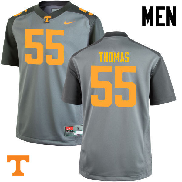 Men #55 Coleman Thomas Tennessee Volunteers College Football Jerseys-Gray